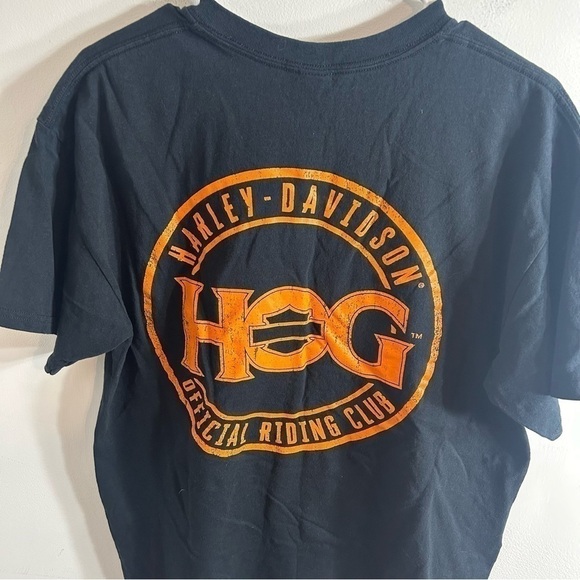 Harley Davidson HOG Official Riding Club T-shirt Large Black Orange Men’s - Picture 2 of 6